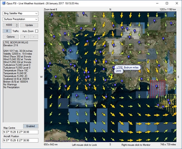 OpusFSI Live Weather Assistant large weather map